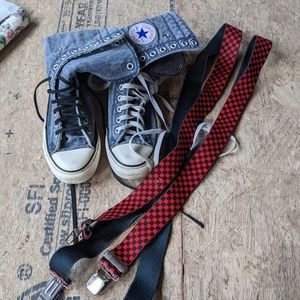 Vintage fleece-lined super high top converse